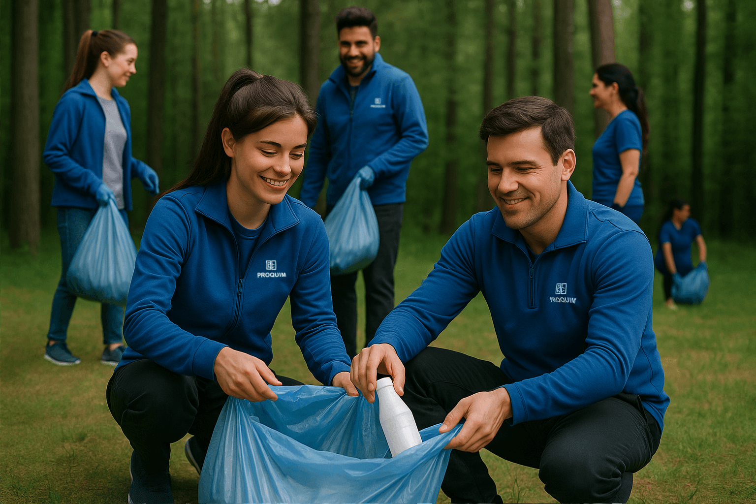 Voluntarios PROQUIM en limpieza forestal
